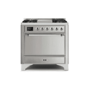 ILVE 36 Inch Majestic II Series Natural/ Propane Gas Burner and Electric Oven Range with 6 Sealed Burners UM09FDQNS3