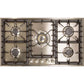 ILVE 36 Inch Stainless Steel Natural Gas/Propane Cooktop - UHP95CI/UHP95CILP