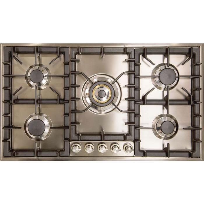 ILVE 36 Inch Stainless Steel Natural Gas/Propane Cooktop - UHP95CI/UHP95CILP