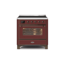 ILVE 36" Majestic II Series Electric Induction and Electric Oven Range with 5 Elements UMI09NS3