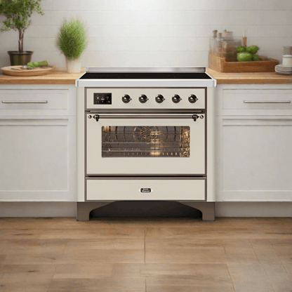 ILVE 36" Majestic II Series Electric Induction and Electric Oven Range with 5 Elements UMI09NS3