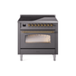 ILVE 36" Nostalgie II Series Freestanding Electric Double Oven Range with 5 Elements, Triple Glass Cool Door, Convection Oven, TFT Oven Control Display and Child Lock - UPI366NMP