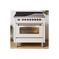 ILVE 36" Nostalgie II Series Freestanding Electric Double Oven Range with 5 Elements, Triple Glass Cool Door, Convection Oven, TFT Oven Control Display and Child Lock - UPI366NMP