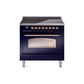 ILVE 36" Nostalgie II Series Freestanding Electric Double Oven Range with 5 Elements, Triple Glass Cool Door, Convection Oven, TFT Oven Control Display and Child Lock - UPI366NMP