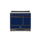 ILVE 40 Inch Majestic II Series Induction Range with 6 Elements Dual Ovens TFT Control Display Solid Oven Door UMDI10QNS3