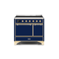 ILVE 40 Inch Majestic II Series Induction Range with 6 Elements Dual Ovens TFT Control Display Solid Oven Door UMDI10QNS3