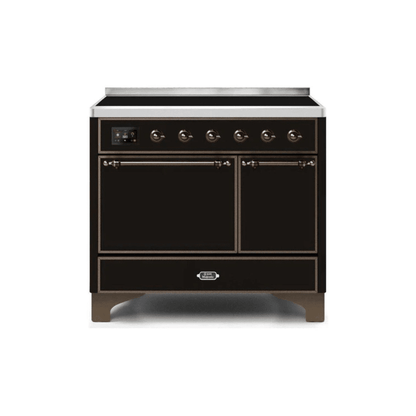 ILVE 40 Inch Majestic II Series Induction Range with 6 Elements Dual Ovens TFT Control Display Solid Oven Door UMDI10QNS3