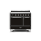 ILVE 40 Inch Majestic II Series Induction Range with 6 Elements Dual Ovens TFT Control Display Solid Oven Door UMDI10QNS3