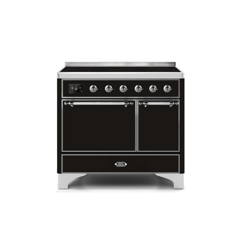 ILVE 40 Inch Majestic II Series Induction Range with 6 Elements Dual Ovens TFT Control Display Solid Oven Door UMDI10QNS3