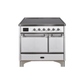ILVE 40 Inch Majestic II Series Induction Range with 6 Elements Dual Ovens TFT Control Display Solid Oven Door UMDI10QNS3