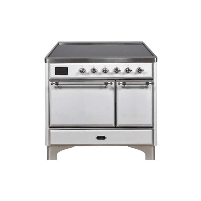 ILVE 40 Inch Majestic II Series Induction Range with 6 Elements Dual Ovens TFT Control Display Solid Oven Door UMDI10QNS3