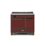 ILVE 40 Inch Majestic II Series Induction Range with 6 Elements Dual Ovens TFT Control Display Solid Oven Door UMDI10QNS3