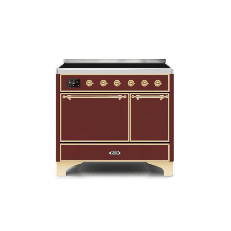 ILVE 40 Inch Majestic II Series Induction Range with 6 Elements Dual Ovens TFT Control Display Solid Oven Door UMDI10QNS3