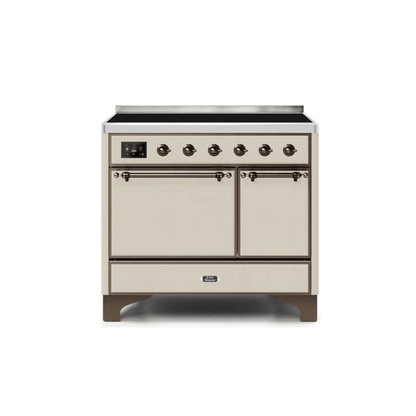 ILVE 40 Inch Majestic II Series Induction Range with 6 Elements Dual Ovens TFT Control Display Solid Oven Door UMDI10QNS3