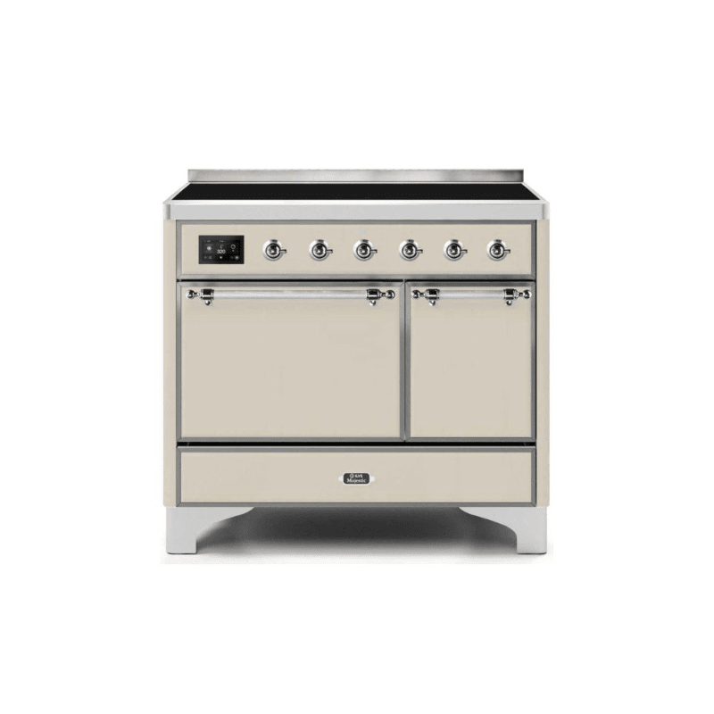 ILVE 40 Inch Majestic II Series Induction Range with 6 Elements Dual Ovens TFT Control Display Solid Oven Door UMDI10QNS3