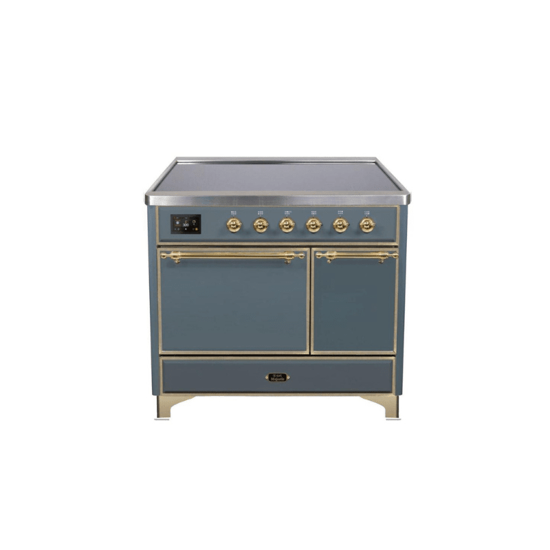 ILVE 40 Inch Majestic II Series Induction Range with 6 Elements Dual Ovens TFT Control Display Solid Oven Door UMDI10QNS3