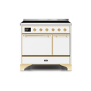 ILVE 40 Inch Majestic II Series Induction Range with 6 Elements Dual Ovens TFT Control Display Solid Oven Door UMDI10QNS3
