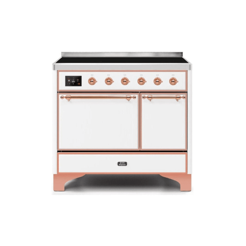 ILVE 40 Inch Majestic II Series Induction Range with 6 Elements Dual Ovens TFT Control Display Solid Oven Door UMDI10QNS3