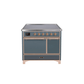 ILVE 40 Inch Majestic II Series Induction Range with 6 Elements Dual Ovens TFT Control Display Solid Oven Door UMDI10QNS3