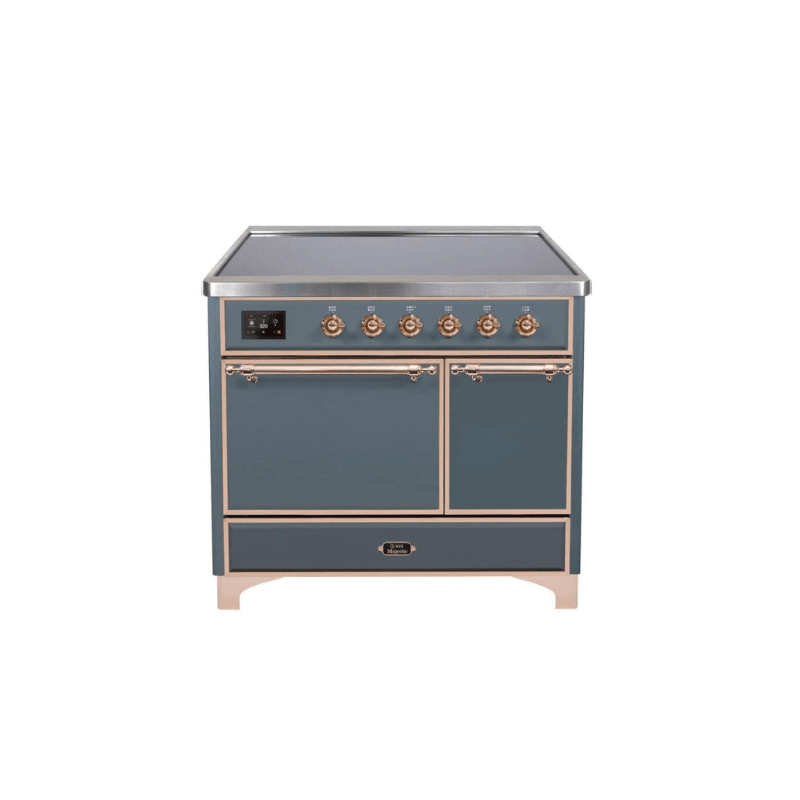 ILVE 40 Inch Majestic II Series Induction Range with 6 Elements Dual Ovens TFT Control Display Solid Oven Door UMDI10QNS3