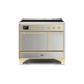 ILVE 40 Inch Majestic II Series Induction Range with 6 Elements Dual Ovens TFT Control Display Solid Oven Door UMDI10QNS3