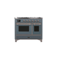 ILVE 40 Inch Majestic II Series Natural Gas/ Propane Gas Burner and Electric Oven with 6 Sealed Burners UMD10FDNS3