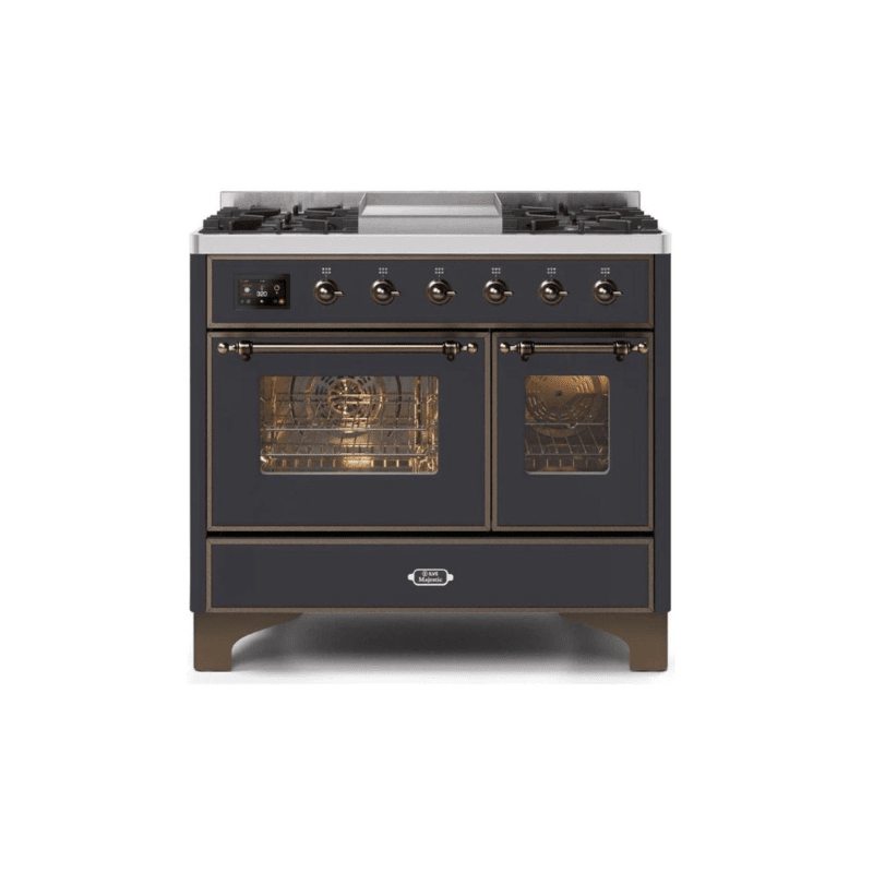 ILVE 40 Inch Majestic II Series Natural Gas/ Propane Gas Burner and Electric Oven with 6 Sealed Burners UMD10FDNS3