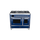 ILVE 40 Inch Majestic II Series Natural Gas/ Propane Gas Burner and Electric Oven with 6 Sealed Burners UMD10FDNS3