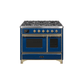 ILVE 40 Inch Majestic II Series Natural Gas/ Propane Gas Burner and Electric Oven with 6 Sealed Burners UMD10FDNS3
