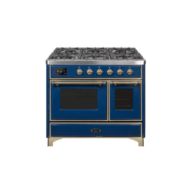 ILVE 40 Inch Majestic II Series Natural Gas/ Propane Gas Burner and Electric Oven with 6 Sealed Burners UMD10FDNS3