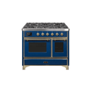 ILVE 40 Inch Majestic II Series Natural Gas/ Propane Gas Burner and Electric Oven with 6 Sealed Burners UMD10FDNS3