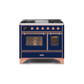 ILVE 40 Inch Majestic II Series Natural Gas/ Propane Gas Burner and Electric Oven with 6 Sealed Burners UMD10FDNS3