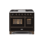 ILVE 40 Inch Majestic II Series Natural Gas/ Propane Gas Burner and Electric Oven with 6 Sealed Burners UMD10FDNS3