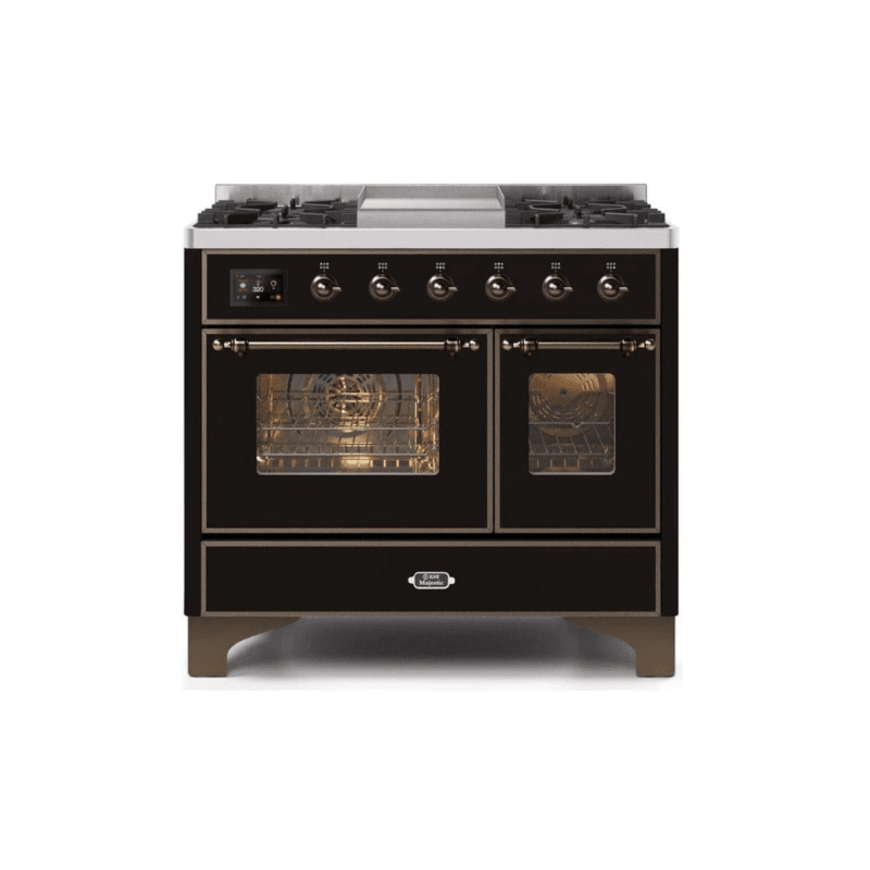 ILVE 40 Inch Majestic II Series Natural Gas/ Propane Gas Burner and Electric Oven with 6 Sealed Burners UMD10FDNS3