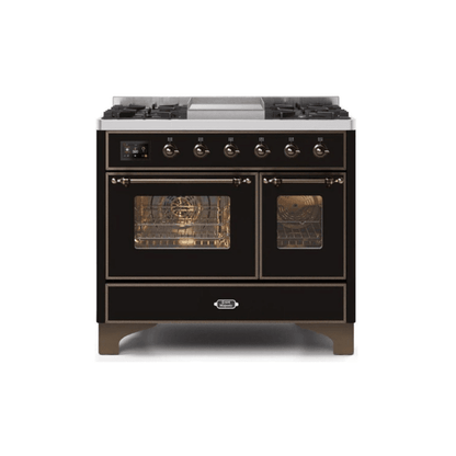 ILVE 40 Inch Majestic II Series Natural Gas/ Propane Gas Burner and Electric Oven with 6 Sealed Burners UMD10FDNS3