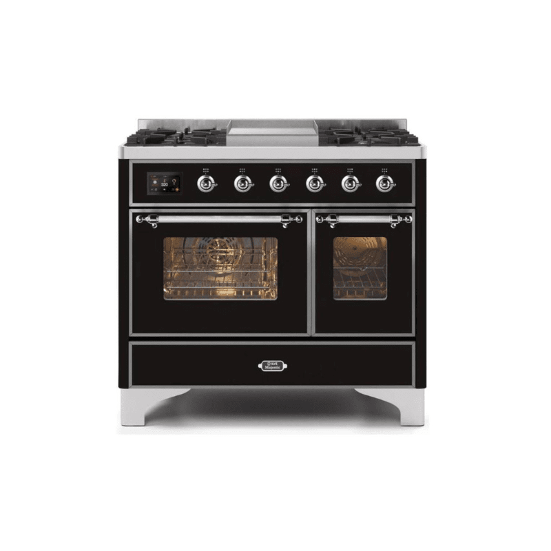 ILVE 40 Inch Majestic II Series Natural Gas/ Propane Gas Burner and Electric Oven with 6 Sealed Burners UMD10FDNS3