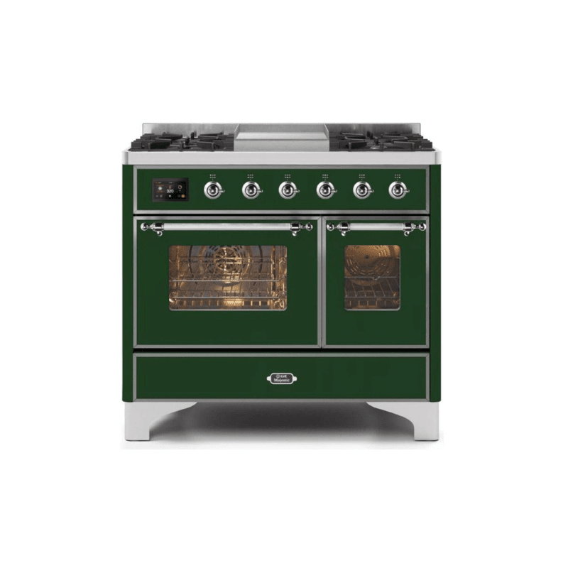 ILVE 40 Inch Majestic II Series Natural Gas/ Propane Gas Burner and Electric Oven with 6 Sealed Burners UMD10FDNS3