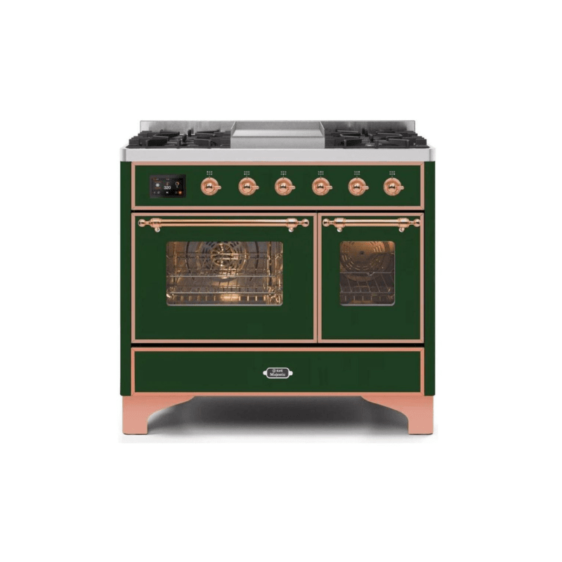 ILVE 40 Inch Majestic II Series Natural Gas/ Propane Gas Burner and Electric Oven with 6 Sealed Burners UMD10FDNS3
