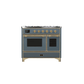 ILVE 40 Inch Majestic II Series Natural Gas/ Propane Gas Burner and Electric Oven with 6 Sealed Burners UMD10FDNS3