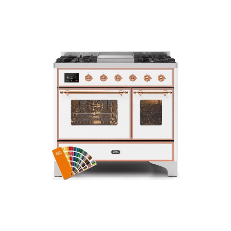 ILVE 40 Inch Majestic II Series Natural Gas/ Propane Gas Burner and Electric Oven with 6 Sealed Burners UMD10FDNS3