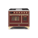 ILVE 40 Inch Majestic II Series Natural Gas/ Propane Gas Burner and Electric Oven with 6 Sealed Burners UMD10FDNS3