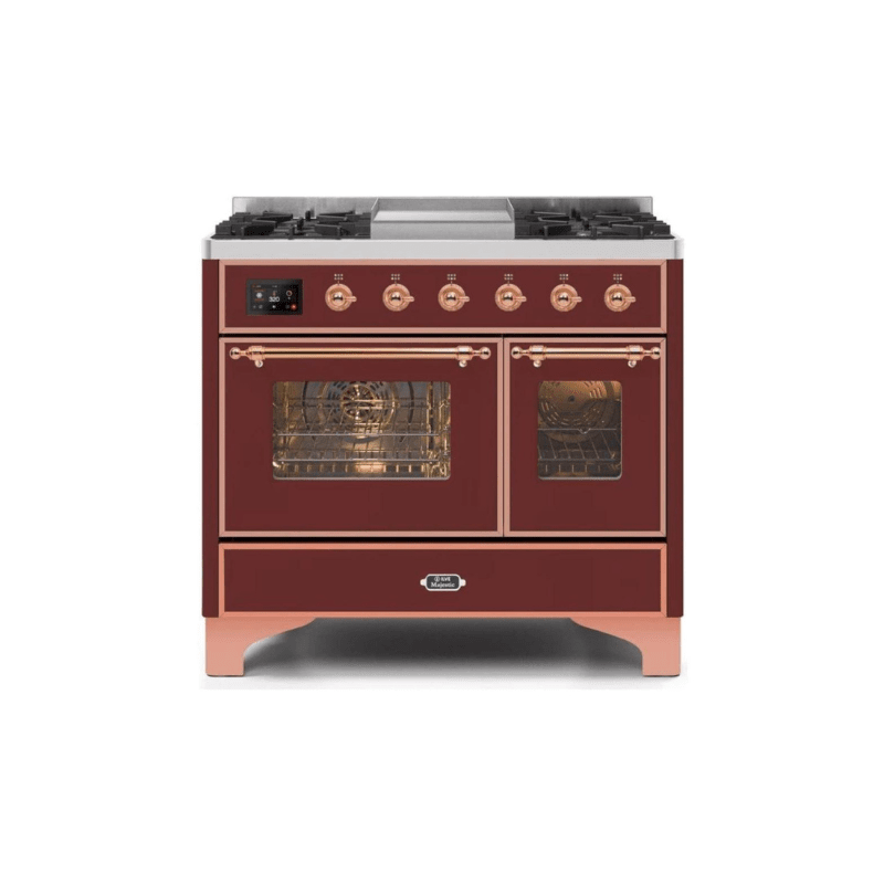 ILVE 40 Inch Majestic II Series Natural Gas/ Propane Gas Burner and Electric Oven with 6 Sealed Burners UMD10FDNS3