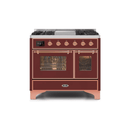 ILVE 40 Inch Majestic II Series Natural Gas/ Propane Gas Burner and Electric Oven with 6 Sealed Burners UMD10FDNS3