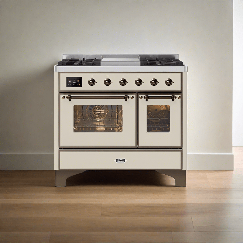 ILVE 40 Inch Majestic II Series Natural Gas/ Propane Gas Burner and Electric Oven with 6 Sealed Burners UMD10FDNS3