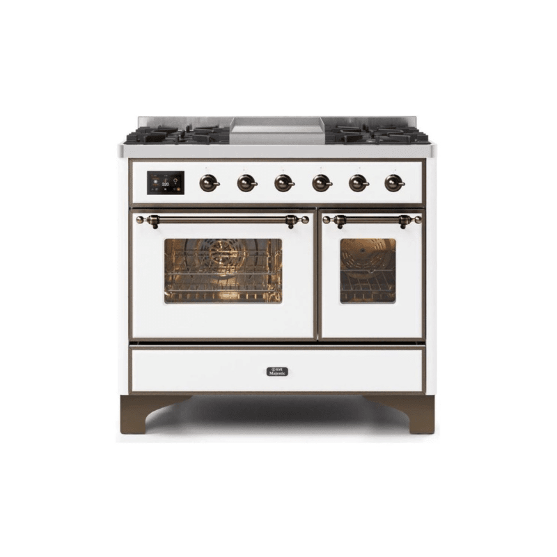 ILVE 40 Inch Majestic II Series Natural Gas/ Propane Gas Burner and Electric Oven with 6 Sealed Burners UMD10FDNS3