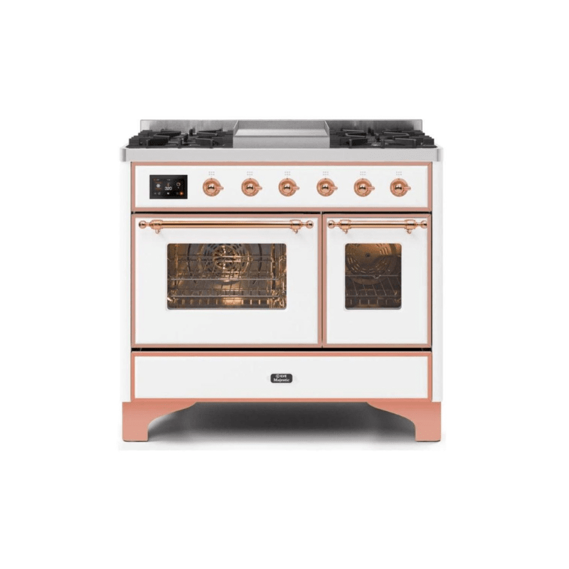 ILVE 40 Inch Majestic II Series Natural Gas/ Propane Gas Burner and Electric Oven with 6 Sealed Burners UMD10FDNS3