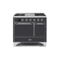 ILVE 40 Inch Majestic II Series Natural/ Propane Gas Burner and Electric Oven Range with 6 Sealed Burners UMD10FDQNS3