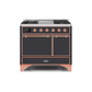 ILVE 40 Inch Majestic II Series Natural/ Propane Gas Burner and Electric Oven Range with 6 Sealed Burners UMD10FDQNS3