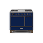 ILVE 40 Inch Majestic II Series Natural/ Propane Gas Burner and Electric Oven Range with 6 Sealed Burners UMD10FDQNS3