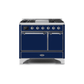 ILVE 40 Inch Majestic II Series Natural/ Propane Gas Burner and Electric Oven Range with 6 Sealed Burners UMD10FDQNS3